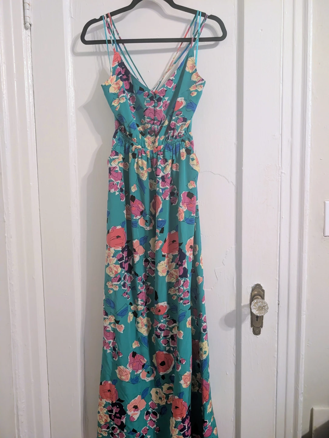 Yumi Kim Floral Maxi Silk Sundress Small 4/6 - photo 3