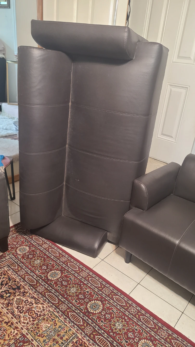 Brown Faux Leather Loveseat - photo 5