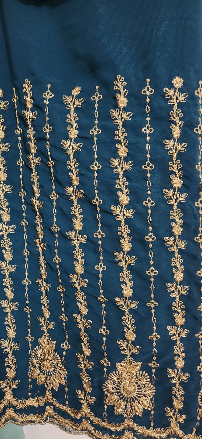 Embroidered Teal Kurti with Dupatta and sharara - photo 4