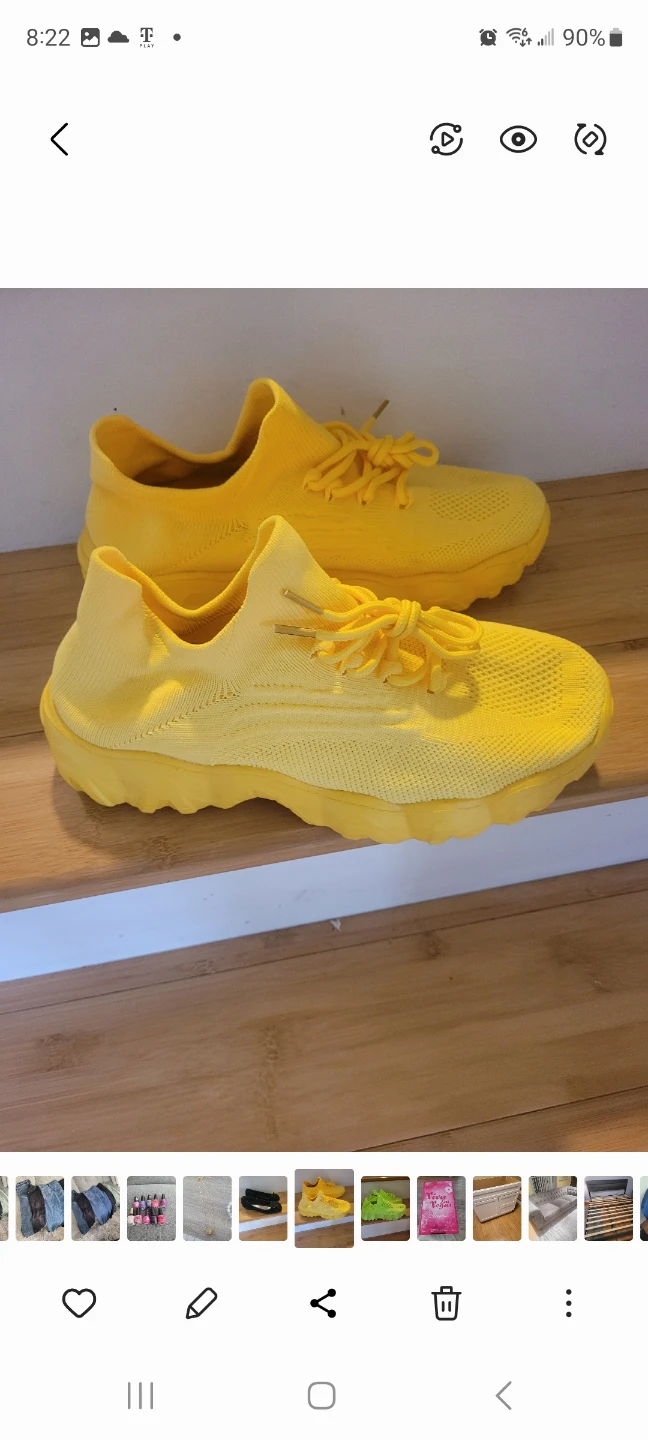 Bright Yellow Knit Sneakers
