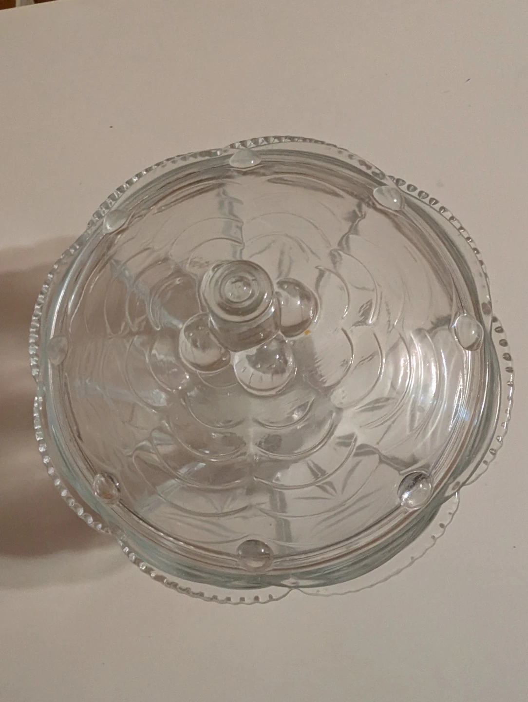 Vintage Clear Scalloped Glass Candy Dish with Lid - photo 2