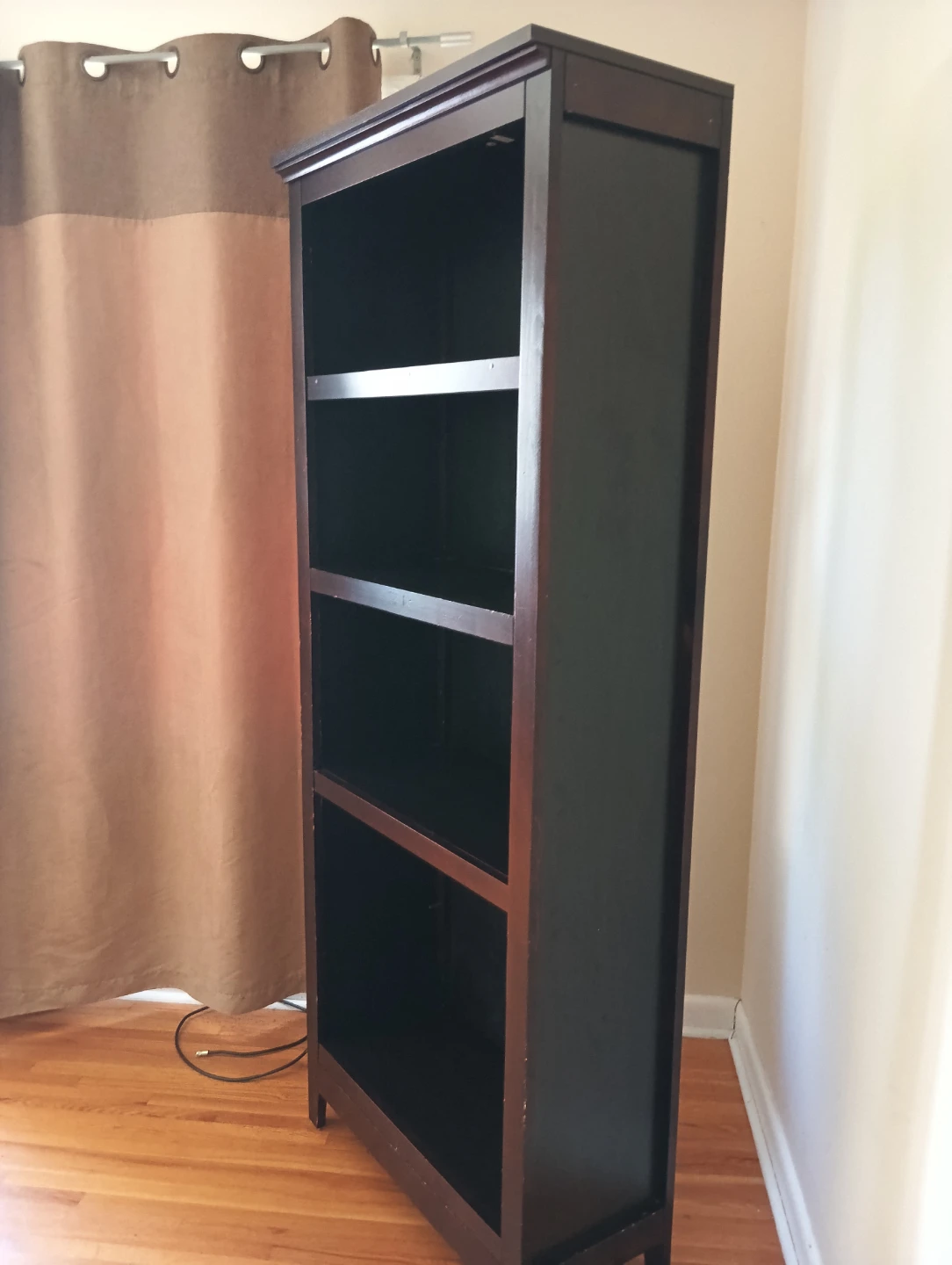 Dark Wood Bookshelf - 5 Shelves