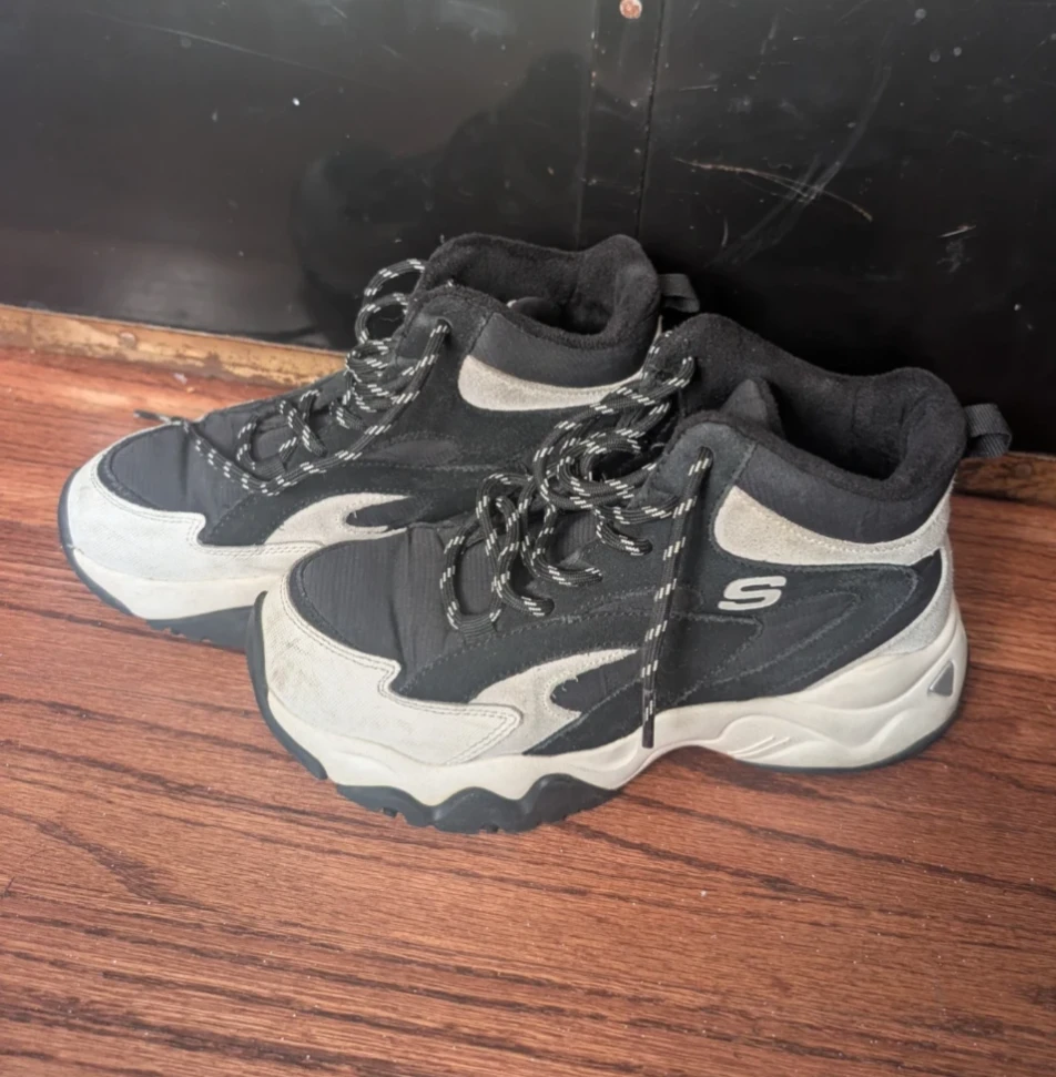 Skechers Black & White Mid-Top Sneakers
