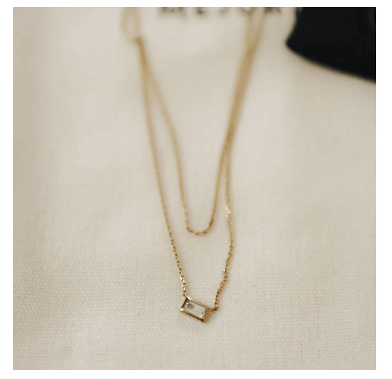 Mejuri Layered Aquamarine Necklace