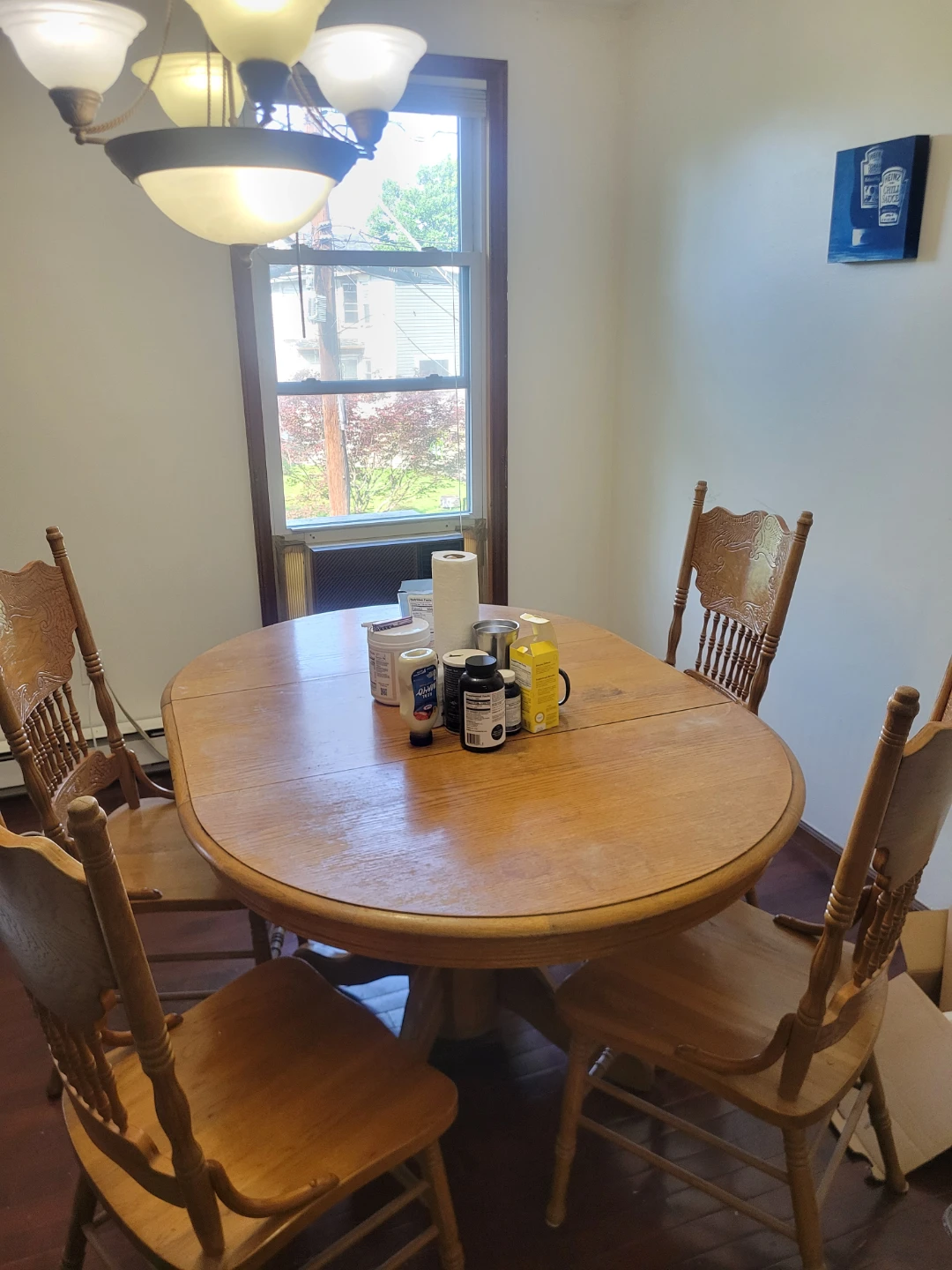 Wooden Dining set (table + Set of 4 chairs)