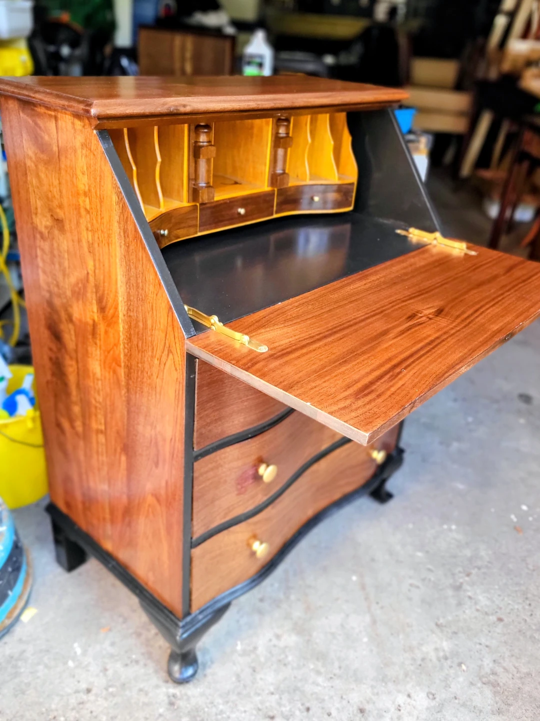 Wooden Secretary Desk with Drawers - photo 4