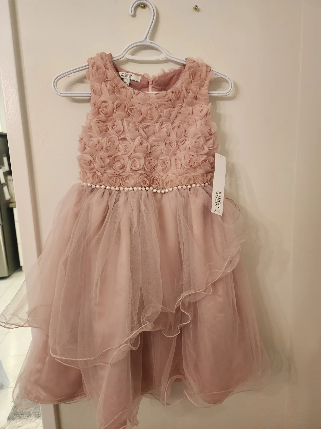 Rare Editions Floral Rosette Tulle Dress