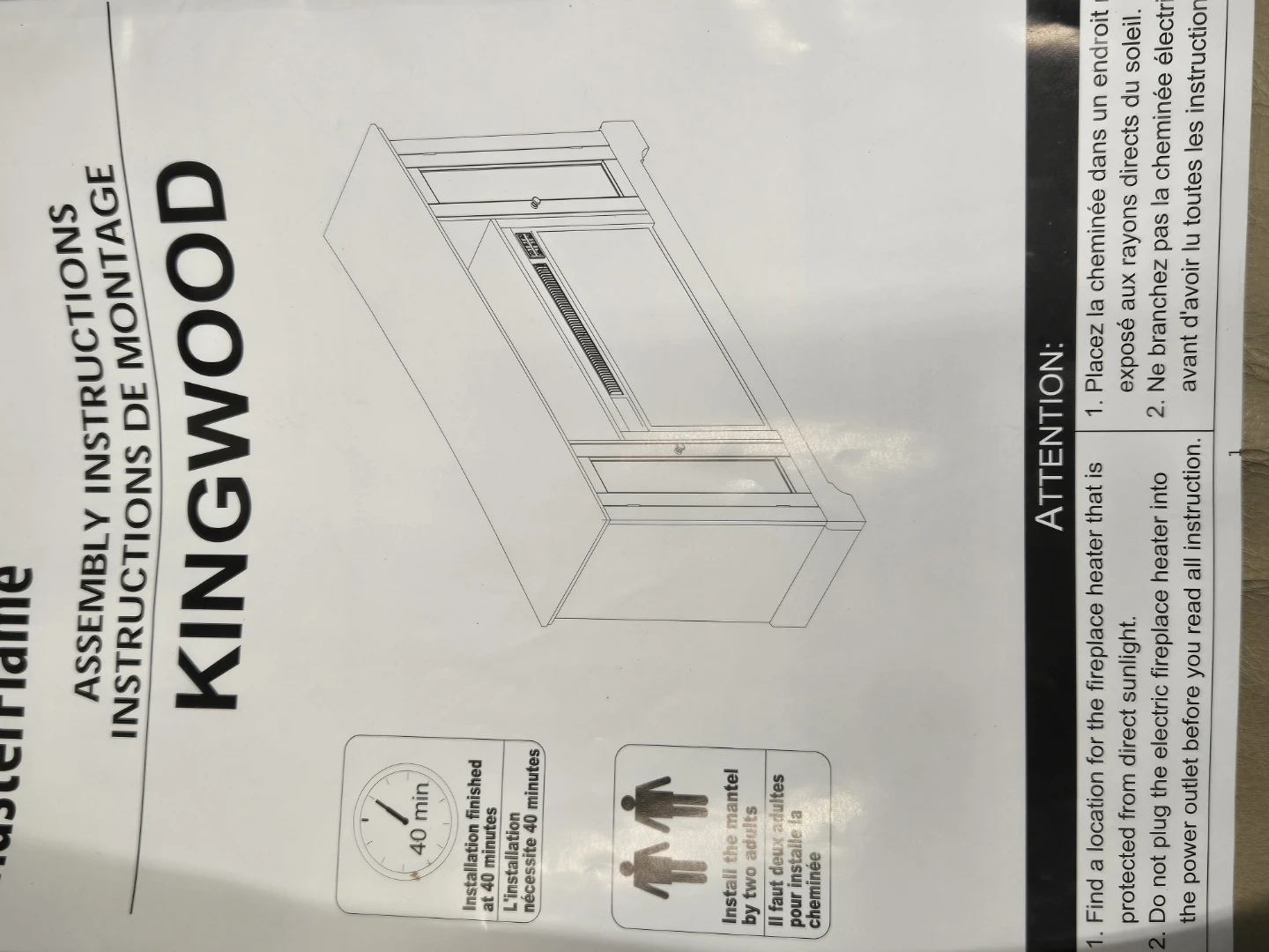 MasterFlame Kingwood Electric Fireplace Mantel - photo 4