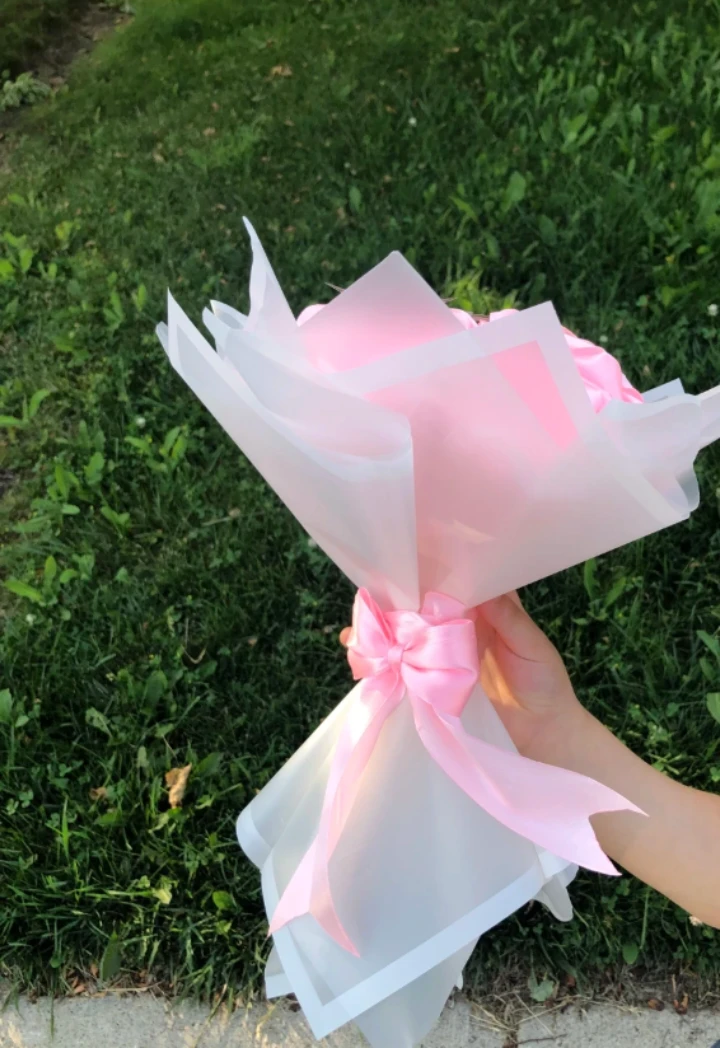 Pink Satin Rose Bouquet with Butterflies - photo 5