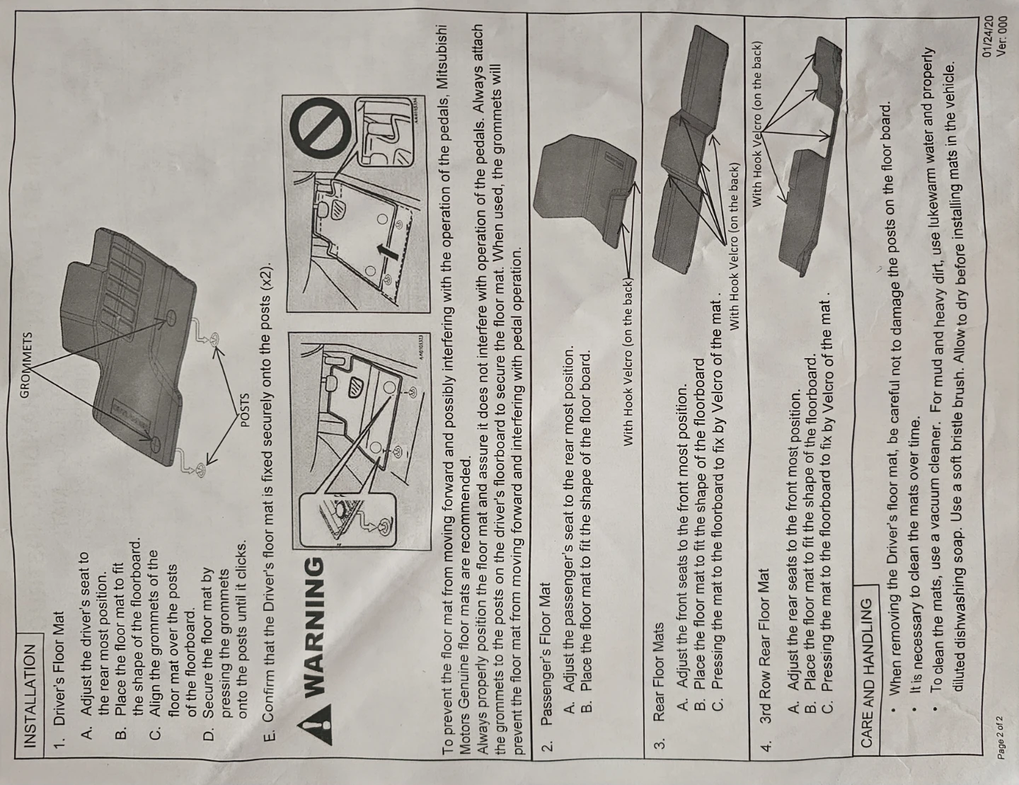 Mitsubishi Outlander Carpet Floor Mats Set - photo 4