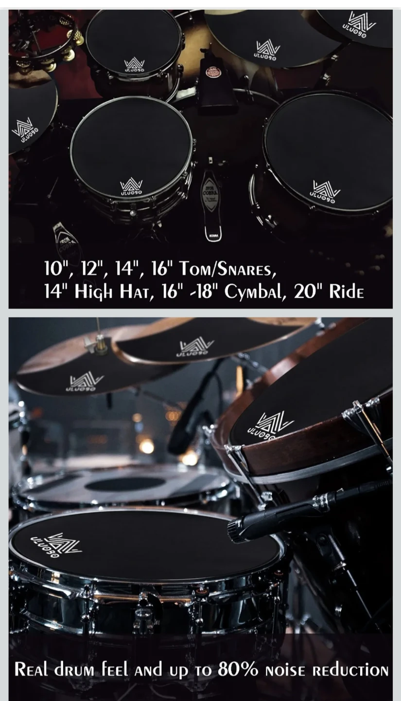 Brand New ULUOBO 12 Pcs Drum Mute Pads Set - photo 4