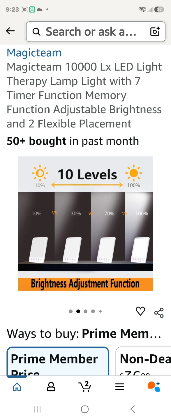 Magicteam 10000 Lx LED Light Therapy Lamp