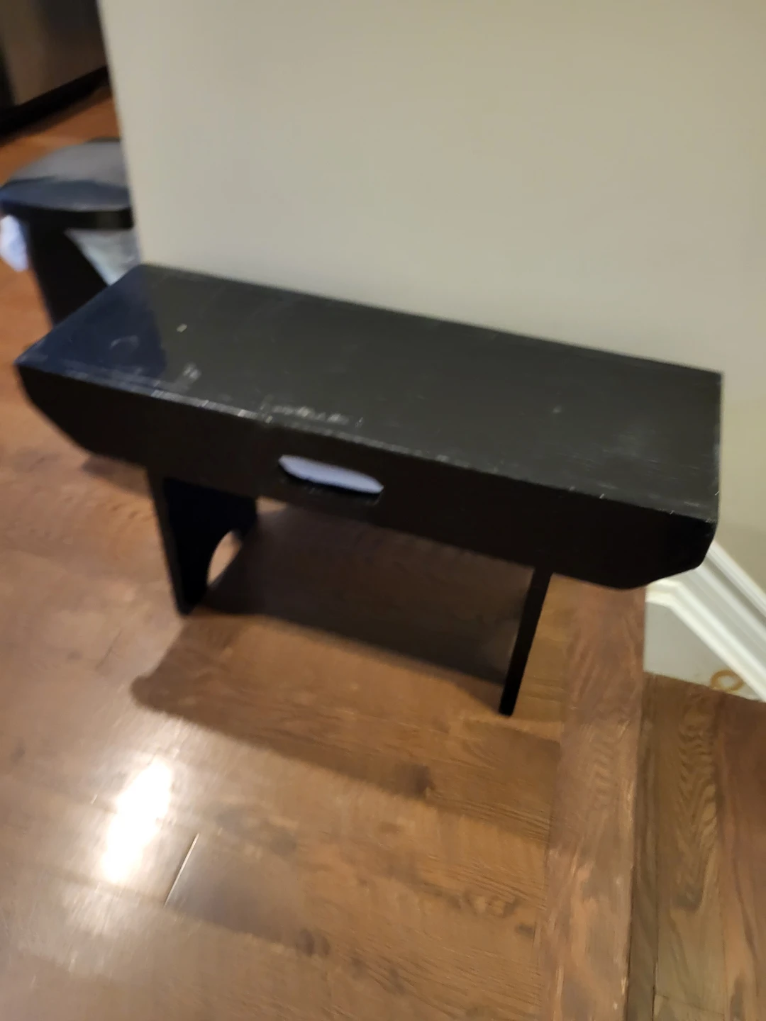 Black Wooden Step Stool Bench