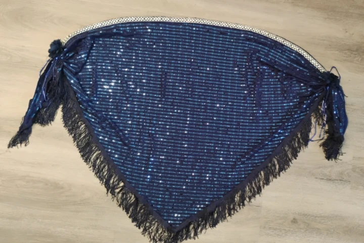 Sparkly Blue Sequined hip scarf for bellydance