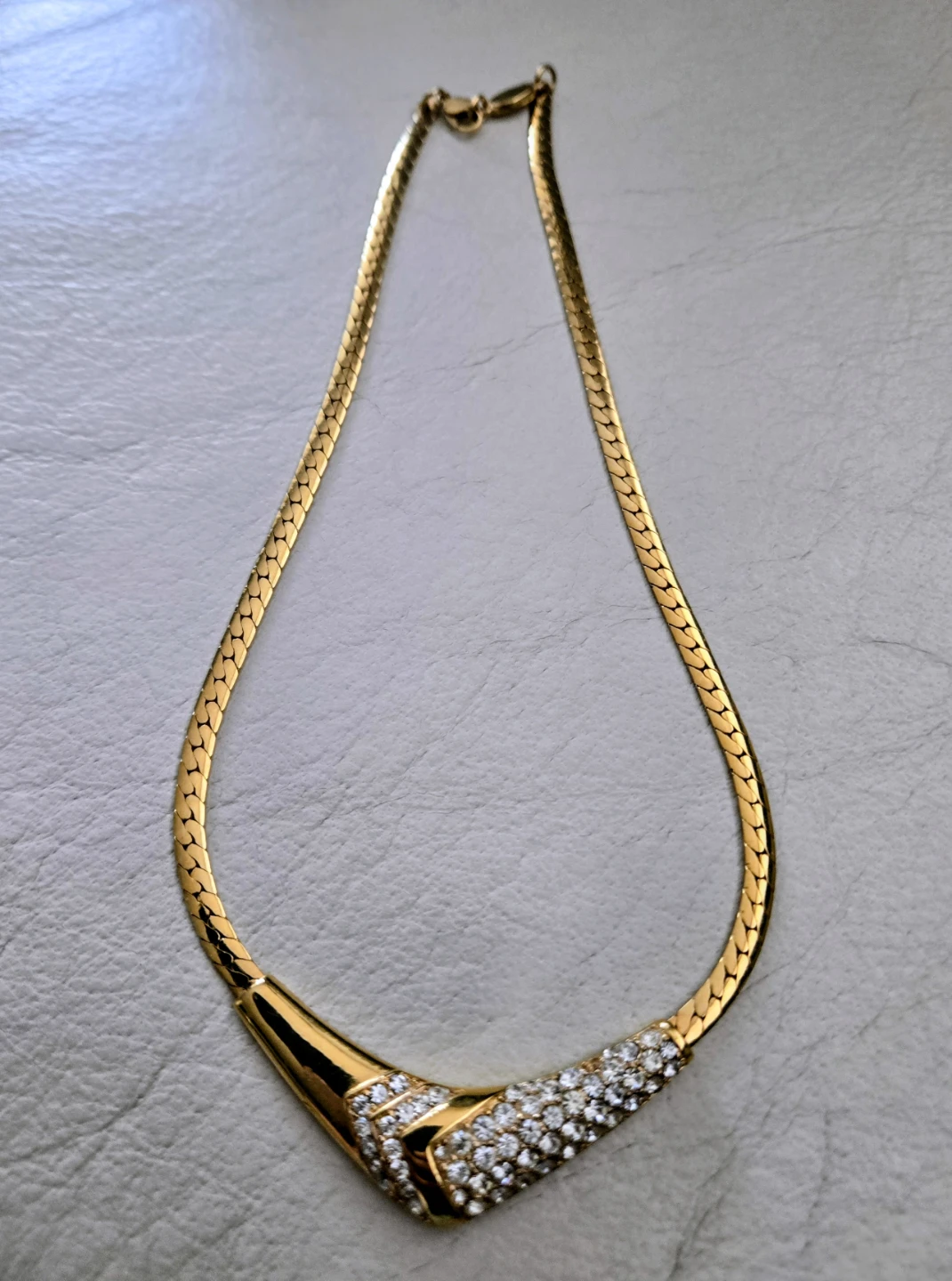 Vintage Signed Vendome Gold Tone Choker Necklace