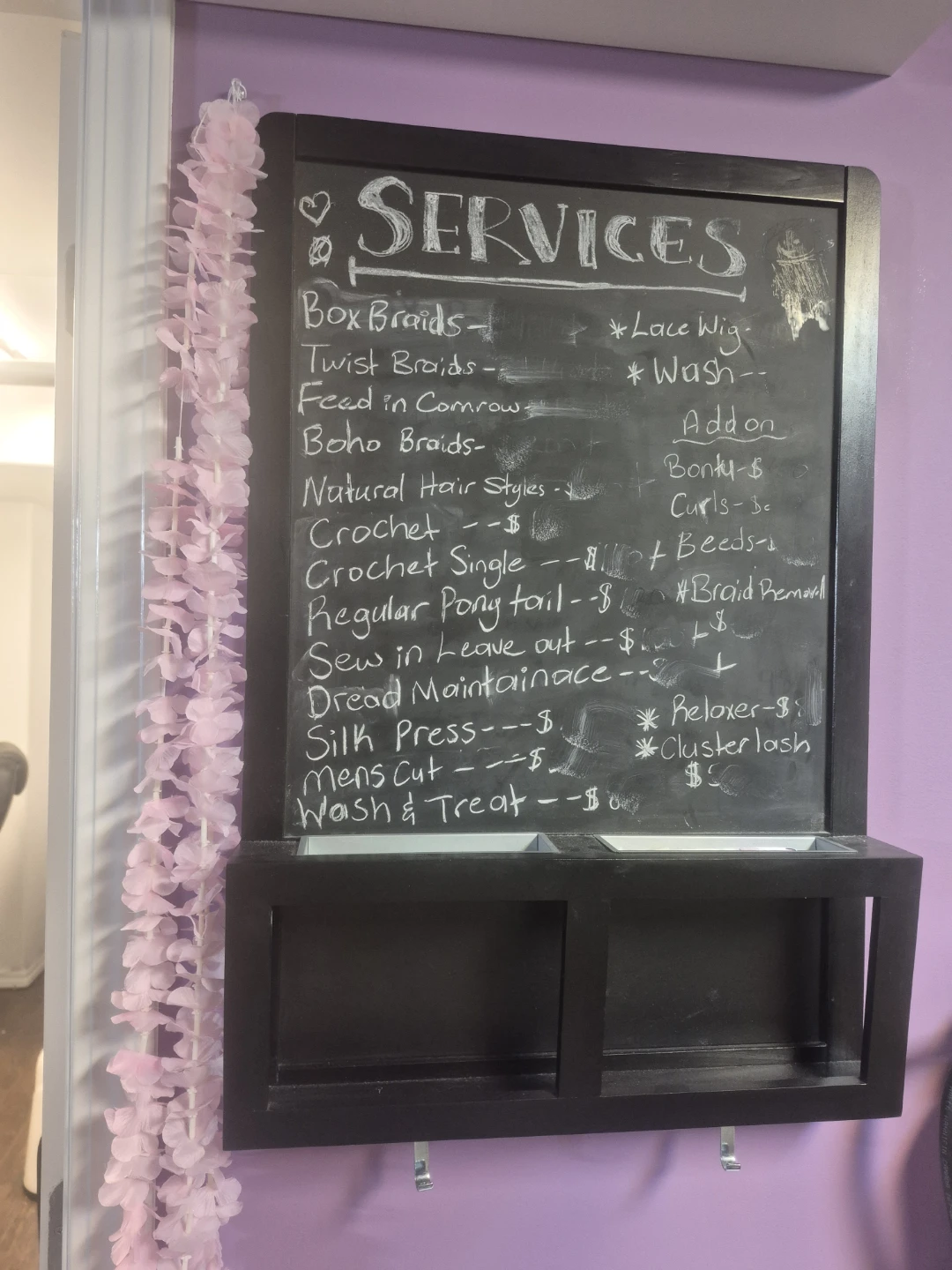 Hair Services/ Menu Board/home schooling board