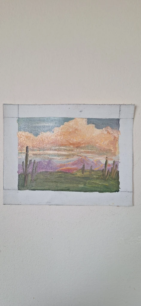 Desert Sunset Oil Painting - photo 2