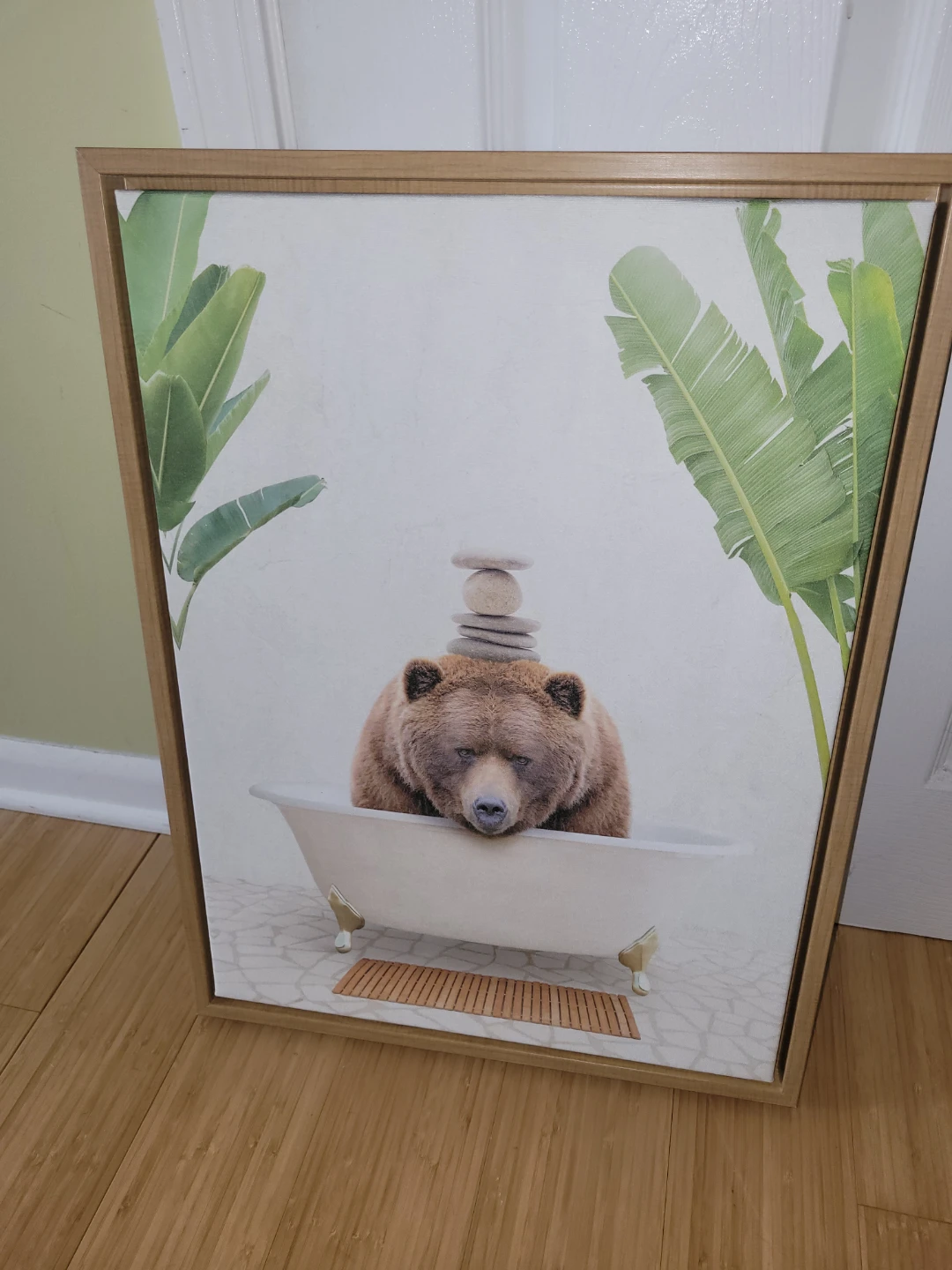 Framed Wall Art - Bear in Bathtub