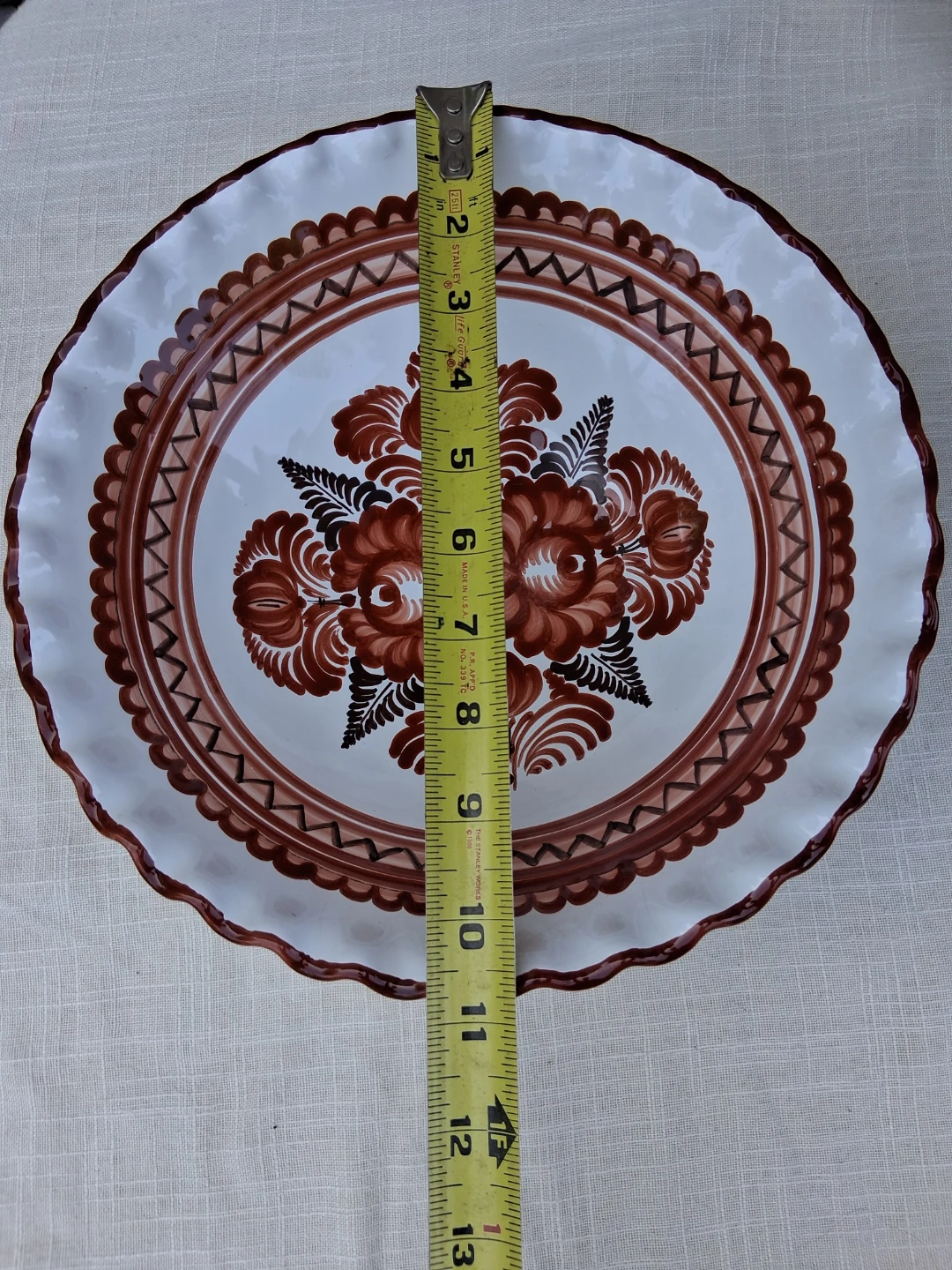 Slovak Brown and White Bowl with Floral Design - photo 2