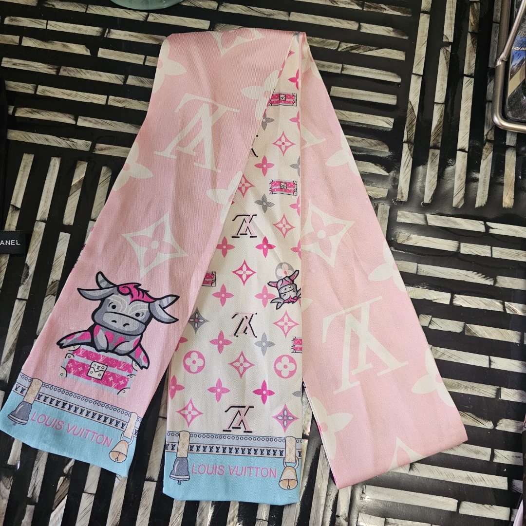 Louis Vuitton Pink Monogram Silk Scarf