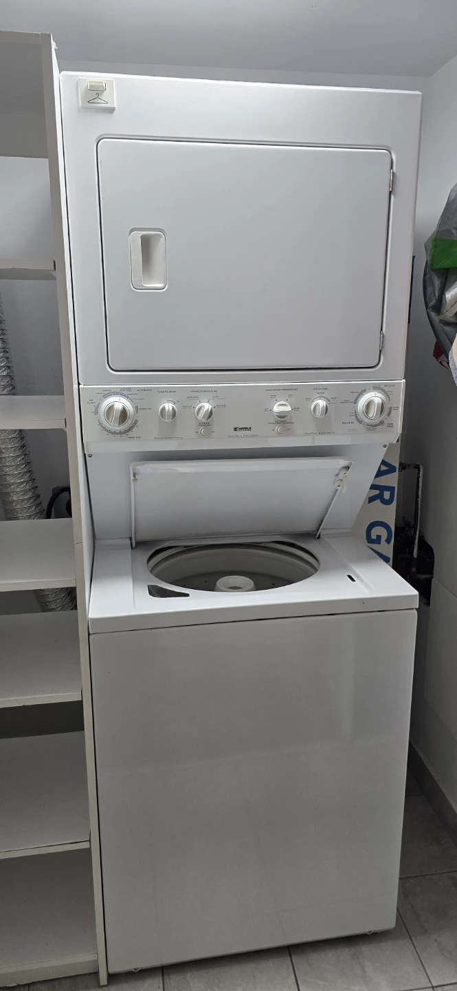 White Stackable Washer and Dryer Set