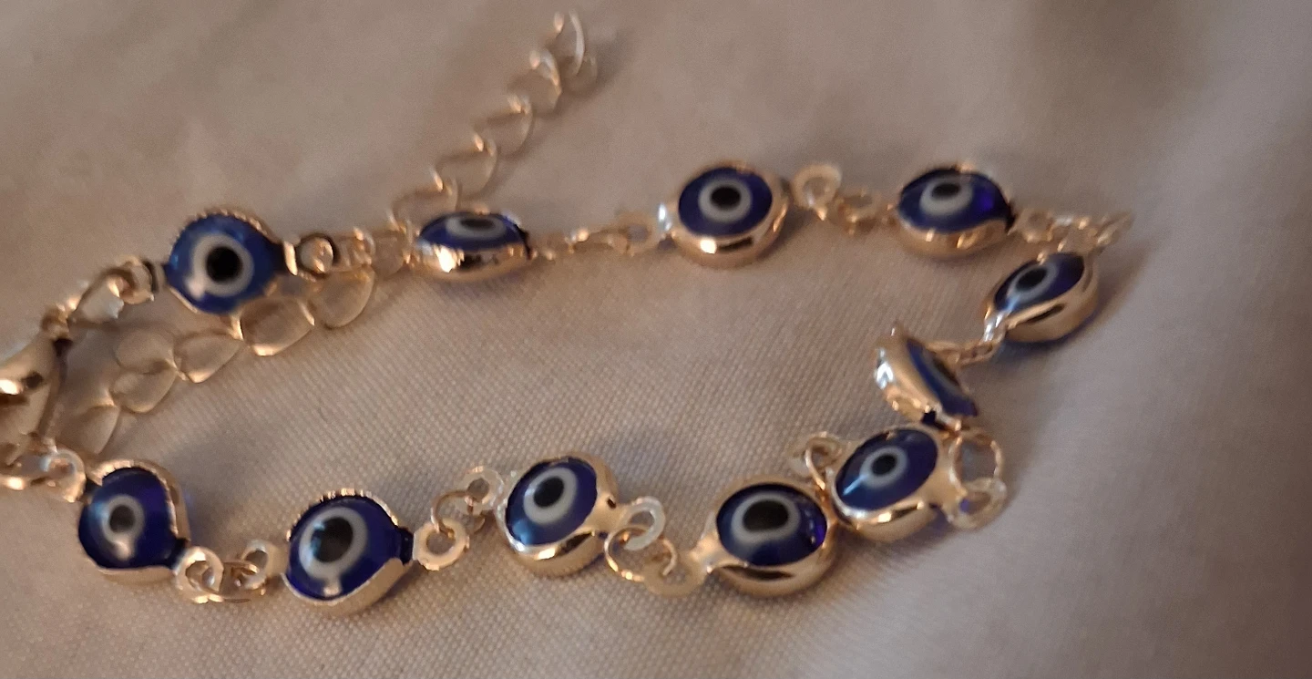 Set of two bracelets: Evil Eye and Teardrop charms - photo 2