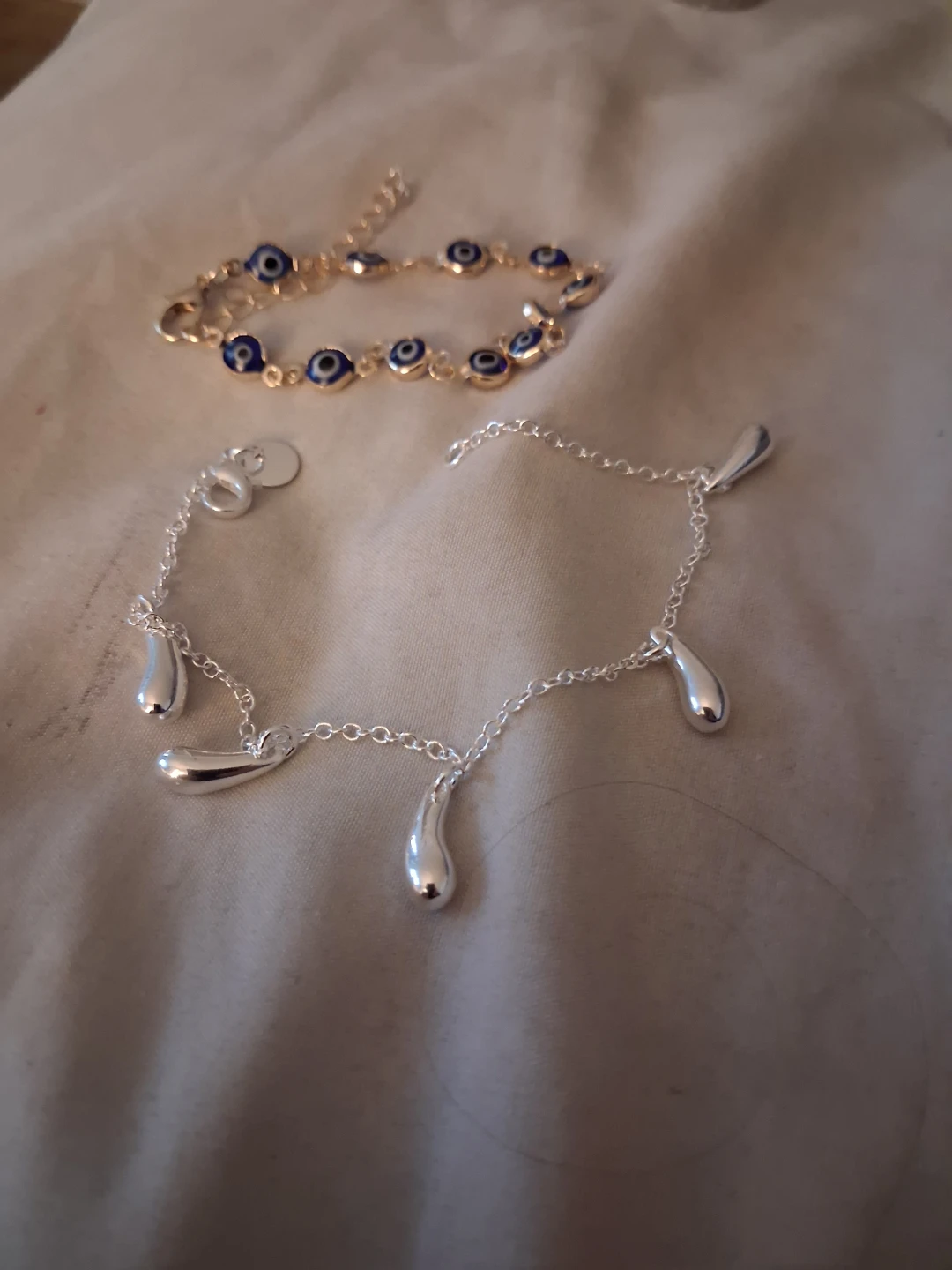 Set of two bracelets: Evil Eye and Teardrop charms - photo 3