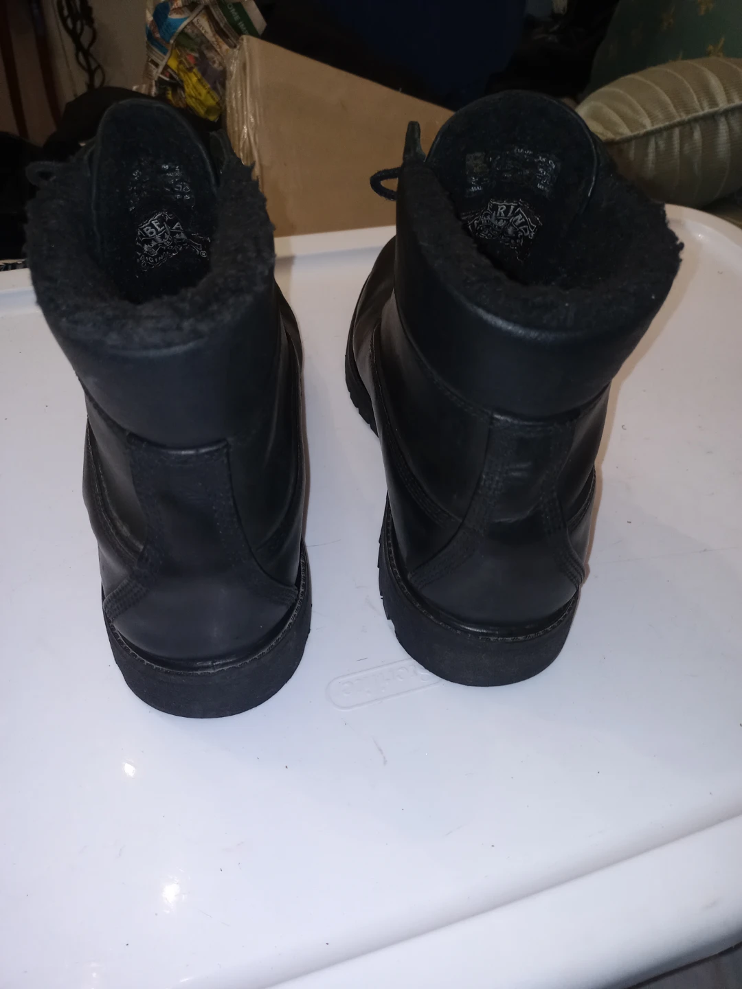 Timberland Men's Black Leather Boots - Size 12 - Waterproof - photo 4