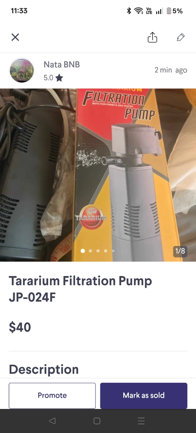 TARARIUM Fish Tank Filter JP-025F 420GPH