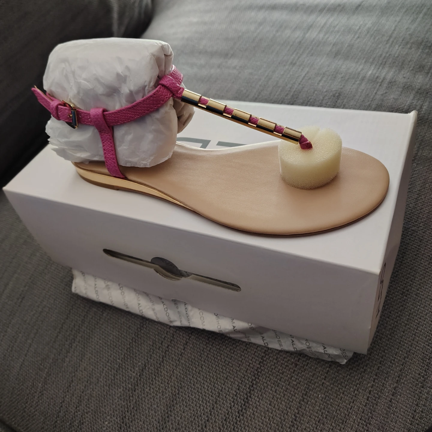 ALDO Pink Strappy Flat Sandals