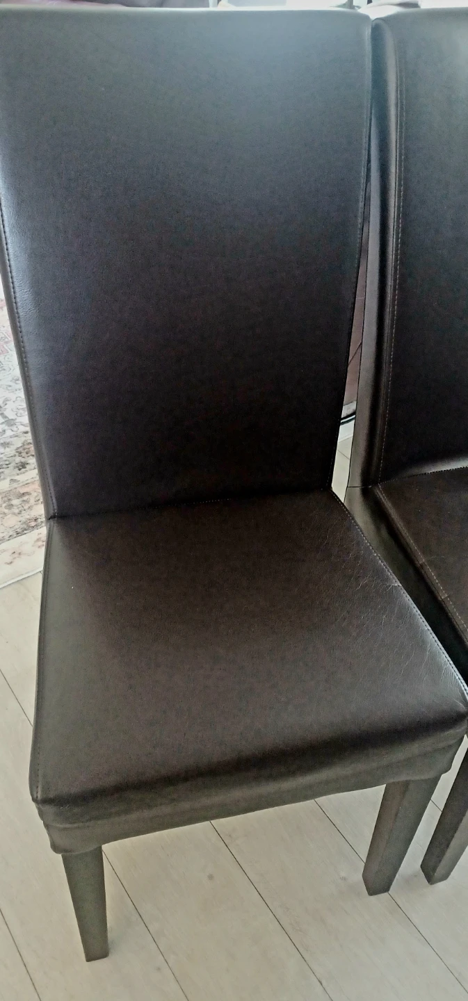 Unique dining table with 6 leather chairs - photo 5