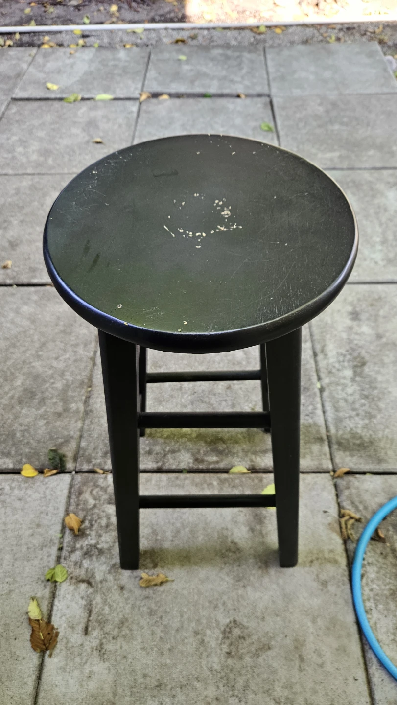 Black Wooden Stool - photo 2