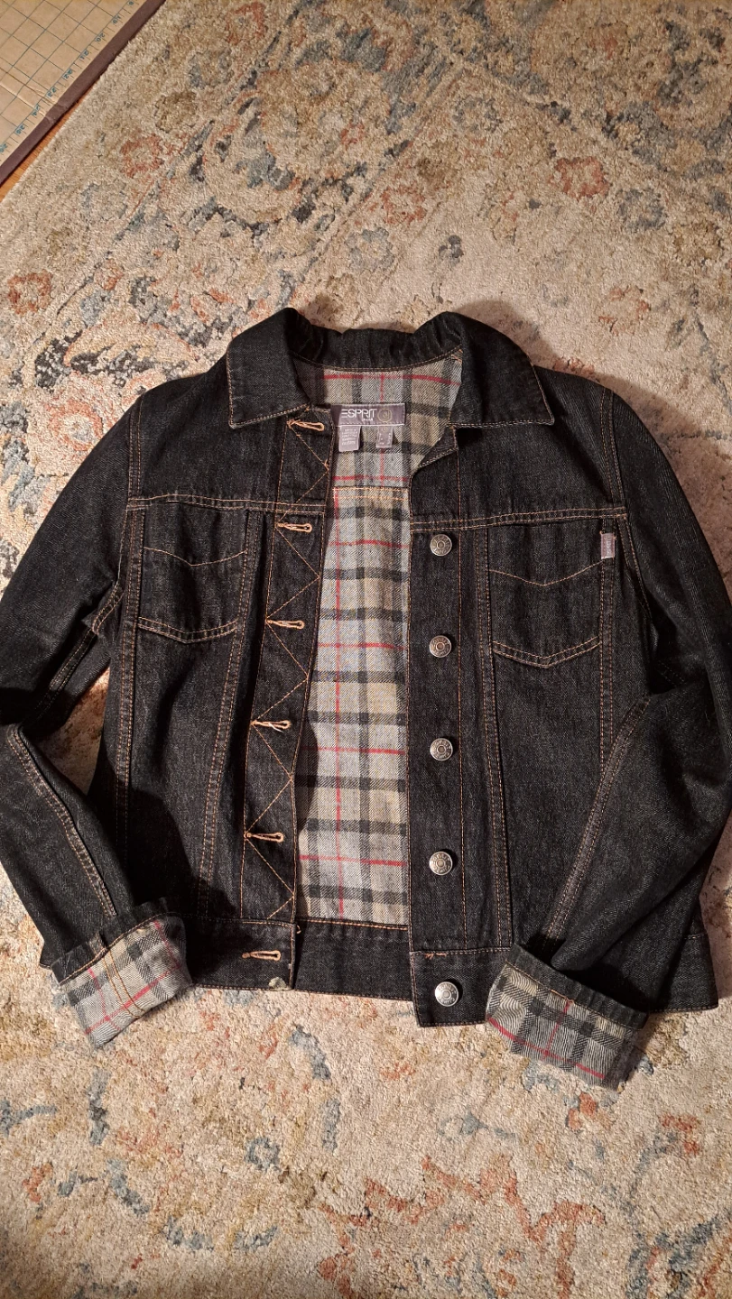 Esprit Denim Jacket with Plaid Lining