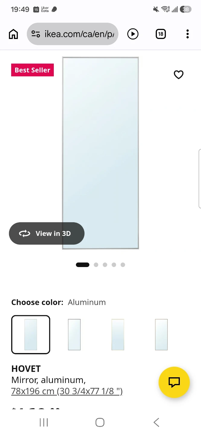 IKEA HOVET Full-Length Mirror – Aluminum Frame - photo 4