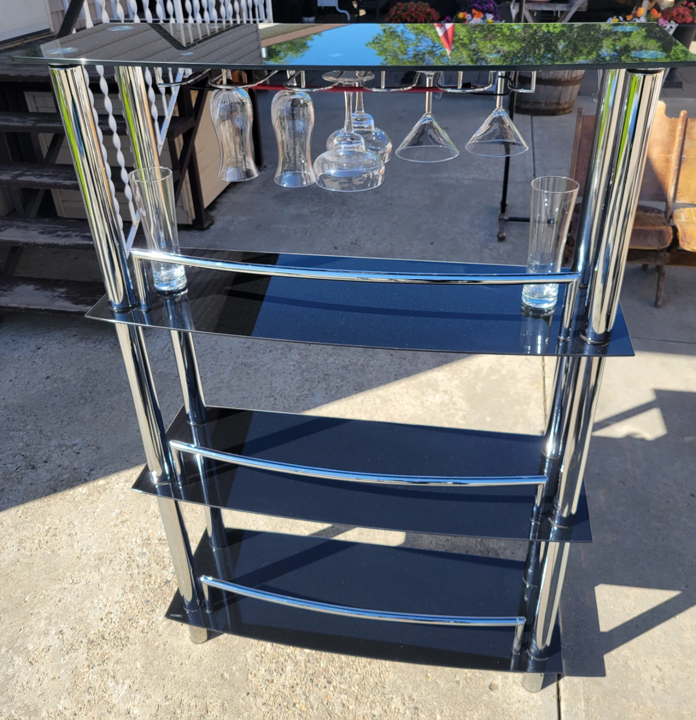 Two Piece Black Glass Bar - photo 2