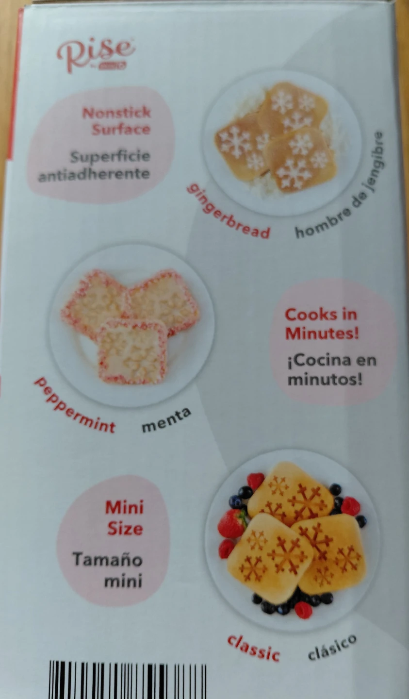 Gingerbread Man, Snowflake Mini Waffle Maker - photo 4