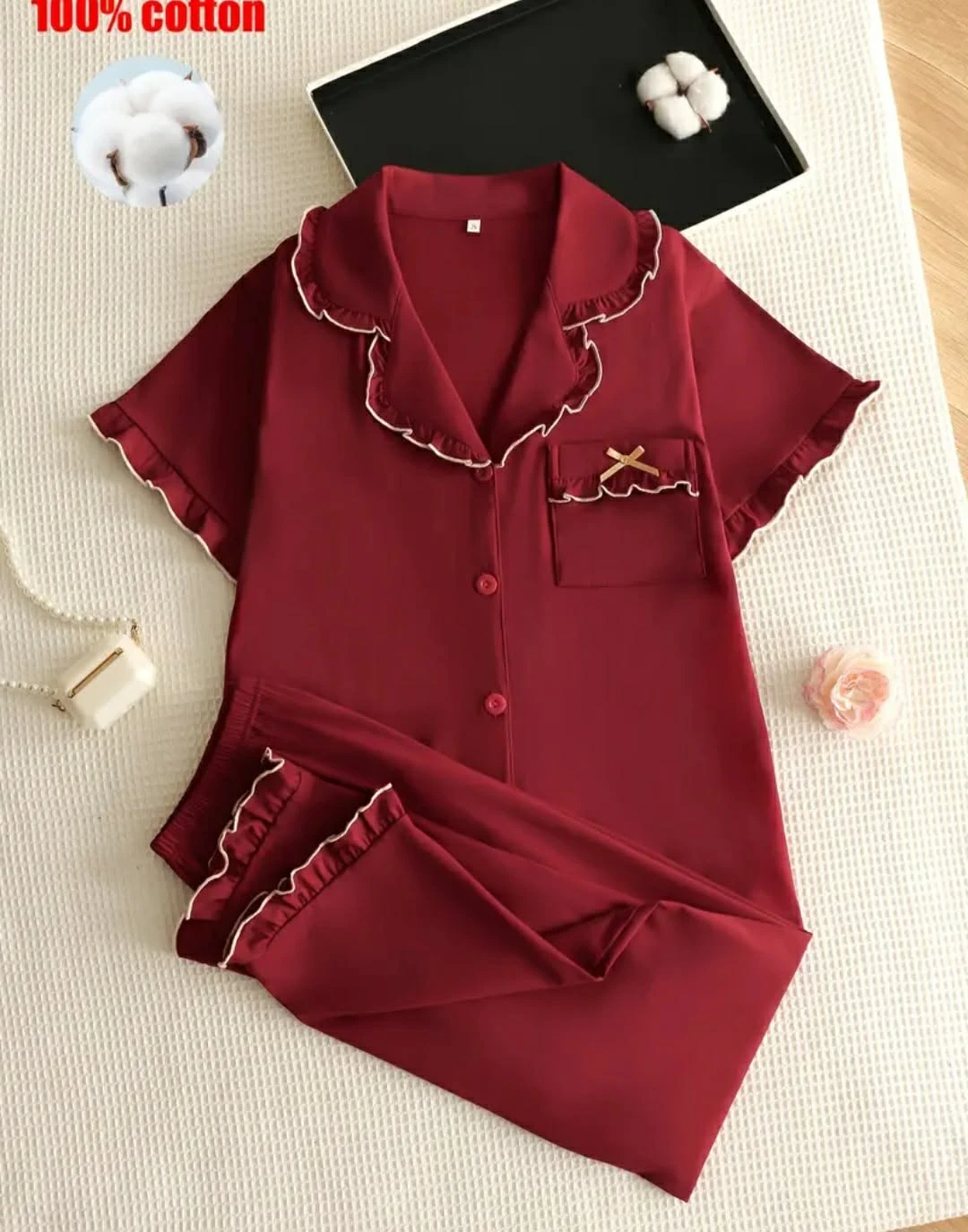 Women's 100% Cotton Pajama Set - photo 2