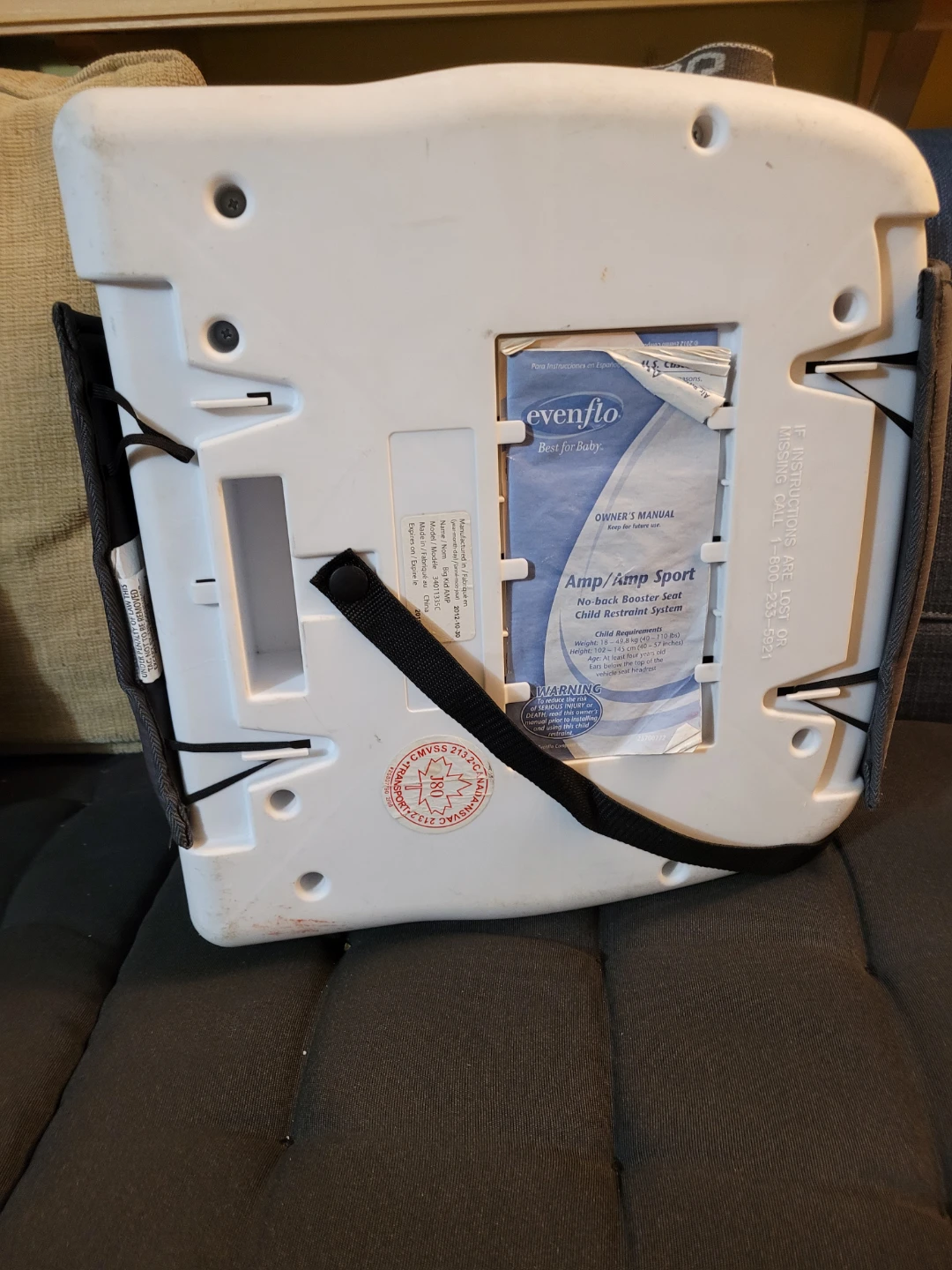 Evenflo Amp/Amp Sport No-Back Booster Car Seat - photo 4