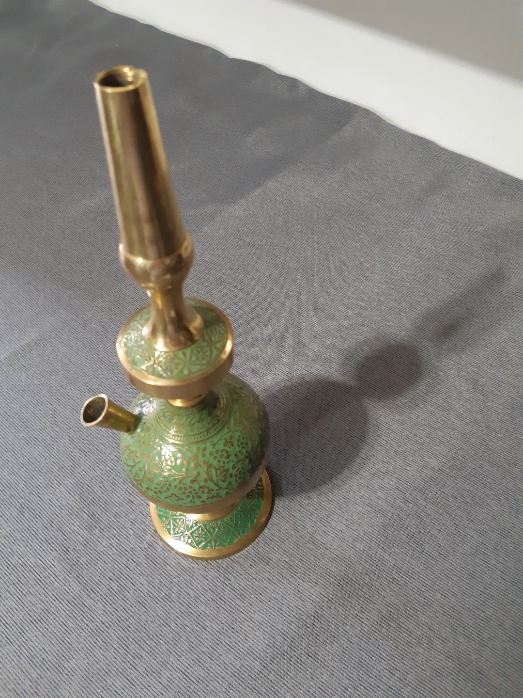 Vintage Enameled Brass Hookah