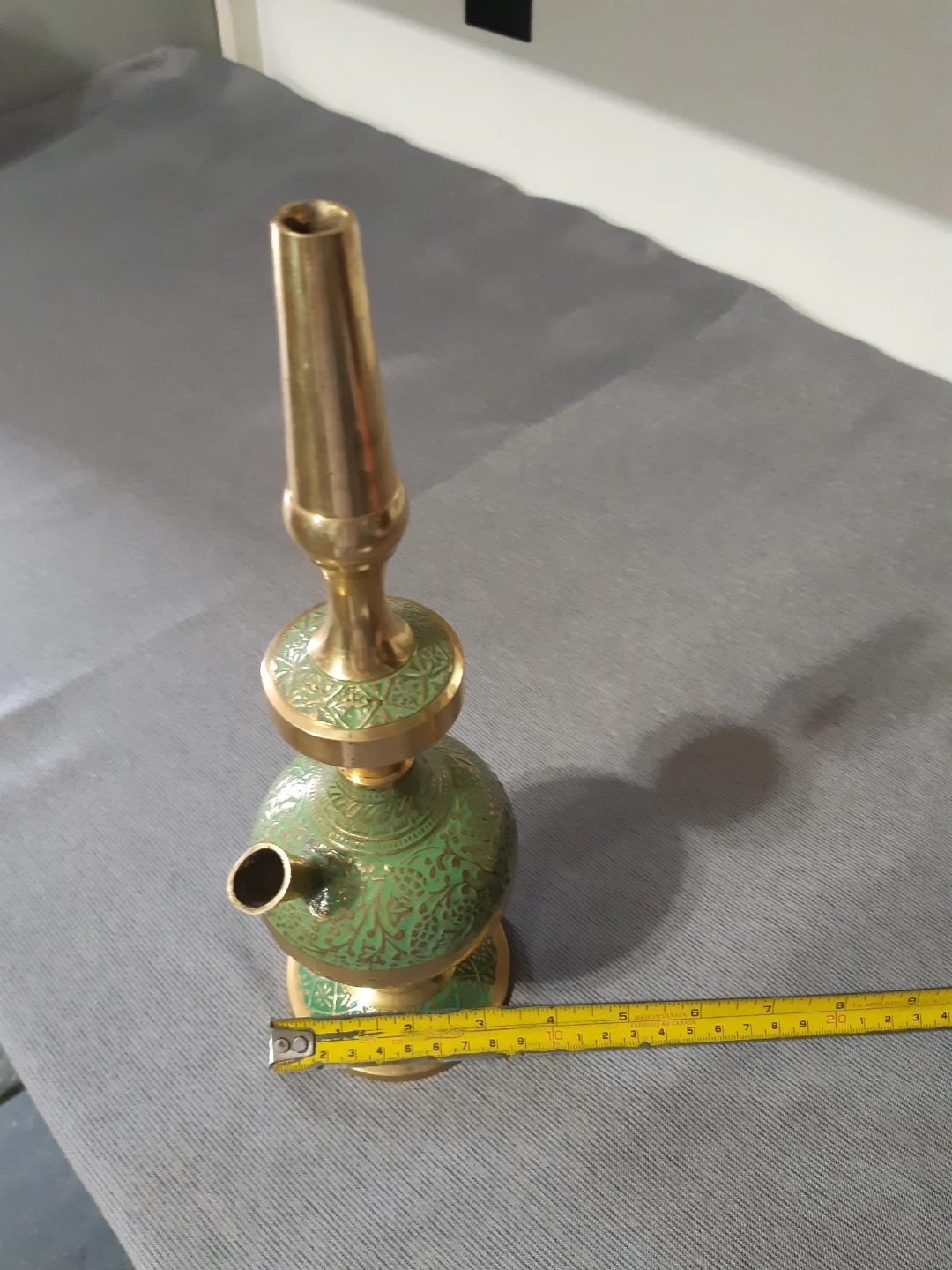 Vintage Enameled Brass Hookah - photo 5