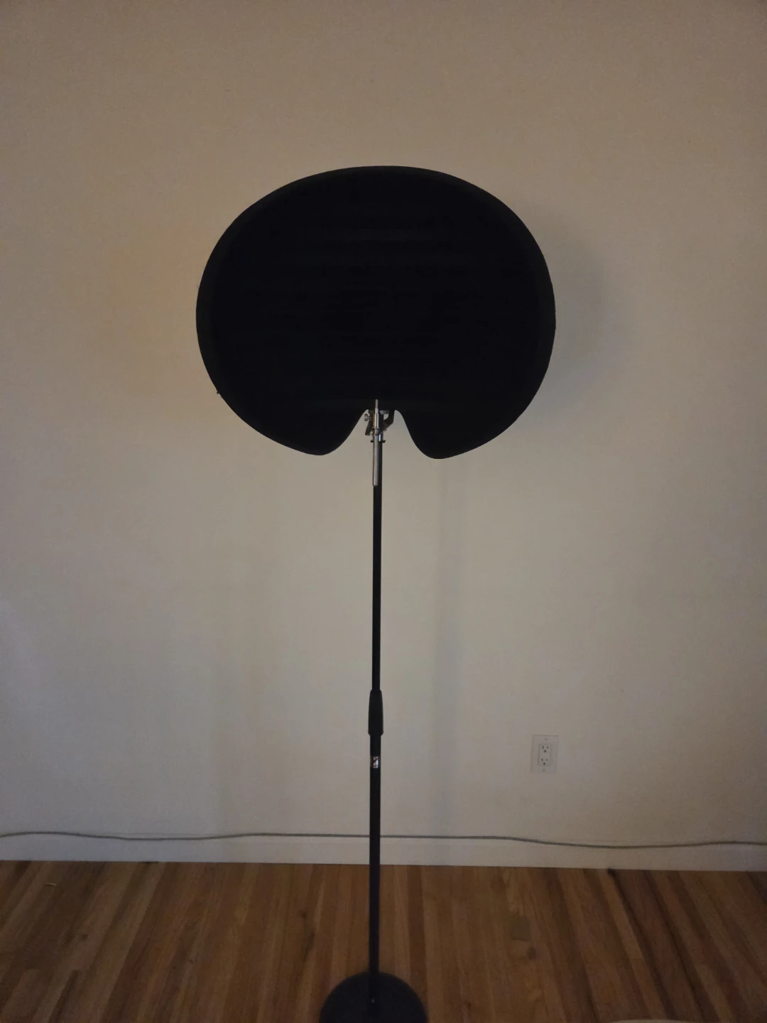 Black Portable Vocal Recording Booth with Mic Stand
