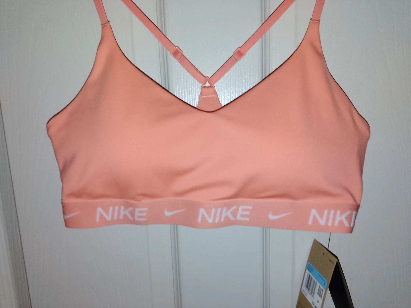 Nike Sports Bra Peach Pink MEDIUM FREE