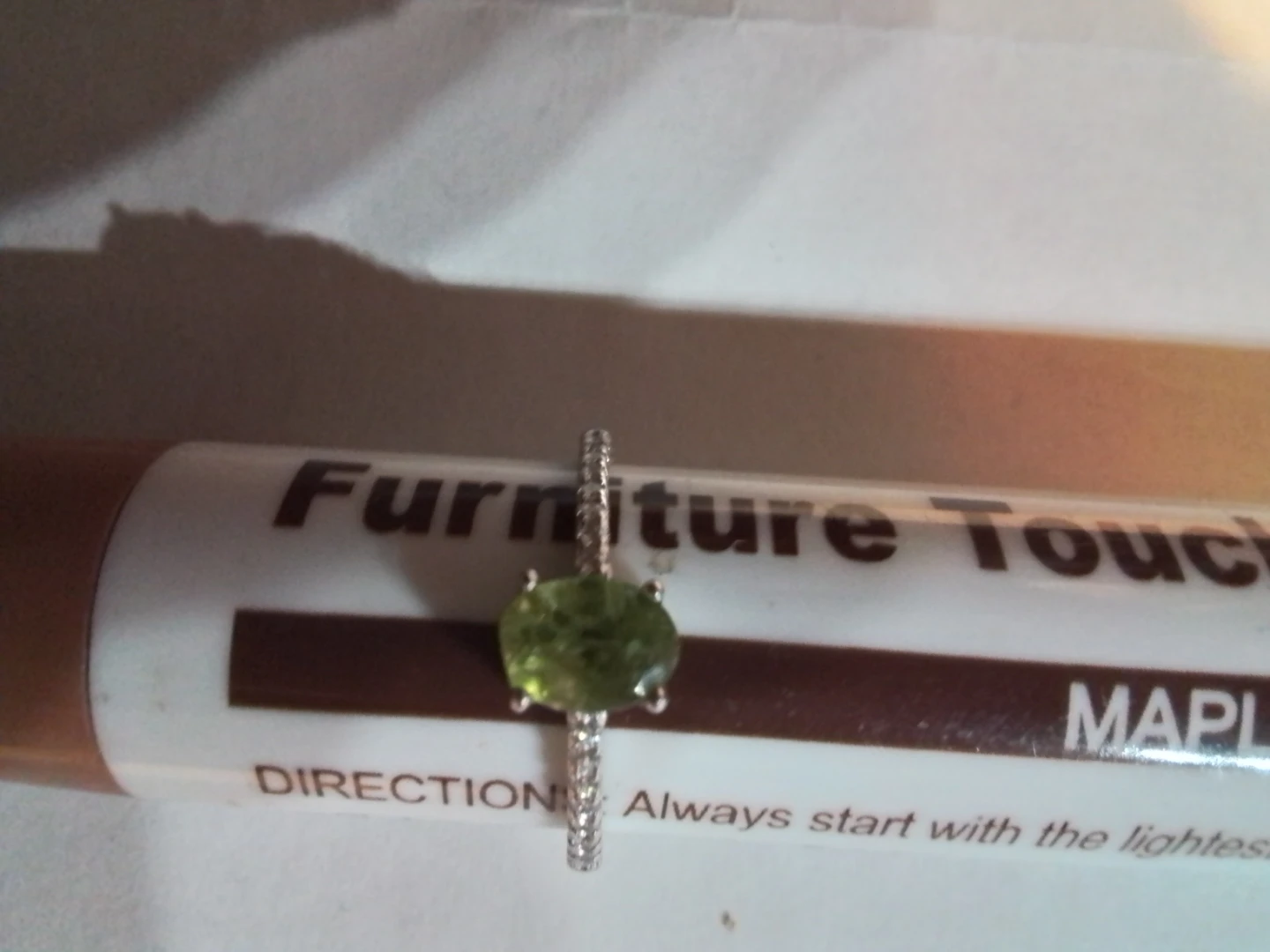 STUNNING NATURAL OVAL-CUT PERIDOT SOLITAIRE COCKTAIL RING - photo 2