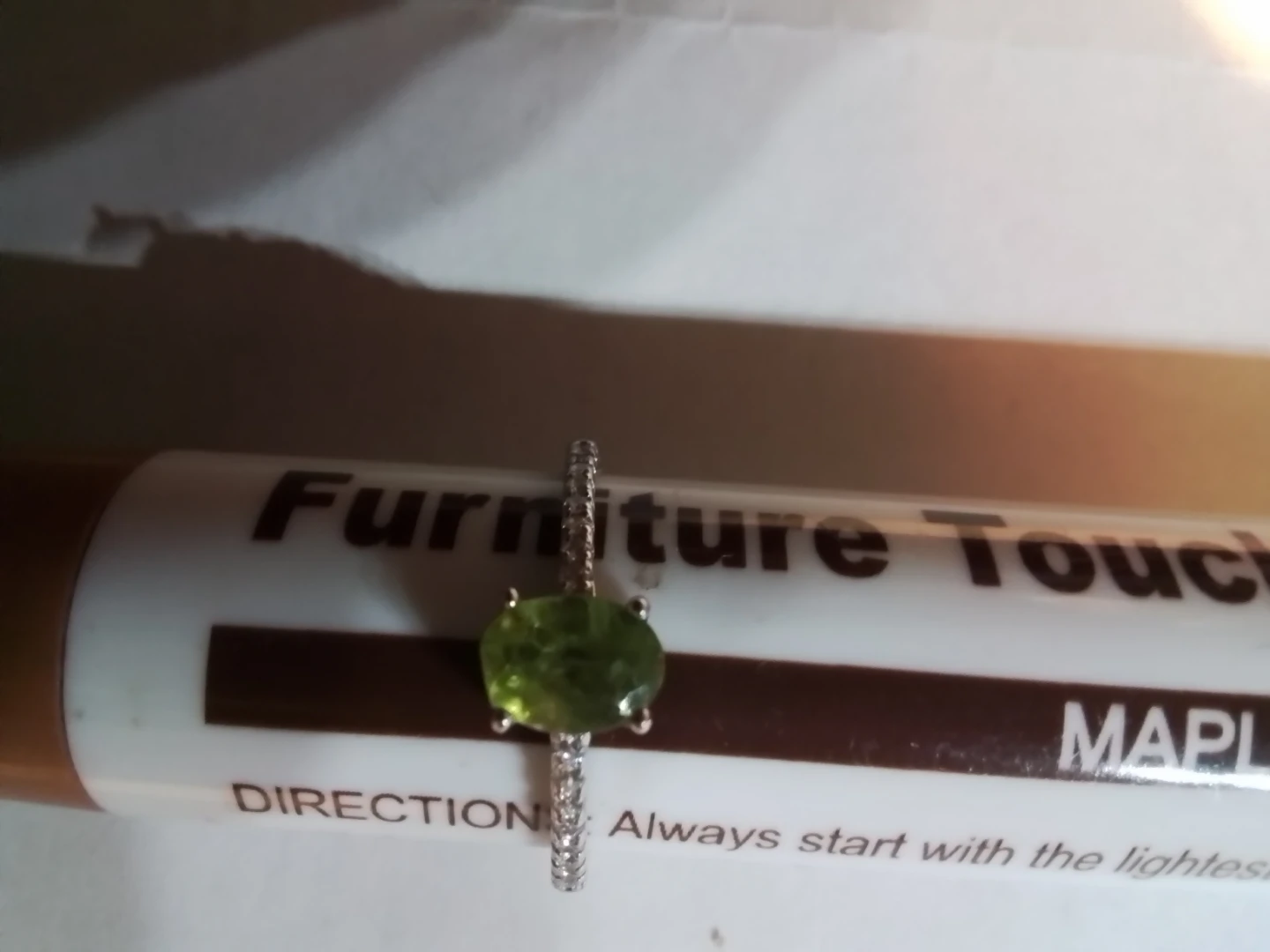 STUNNING NATURAL OVAL-CUT PERIDOT SOLITAIRE COCKTAIL RING - photo 3