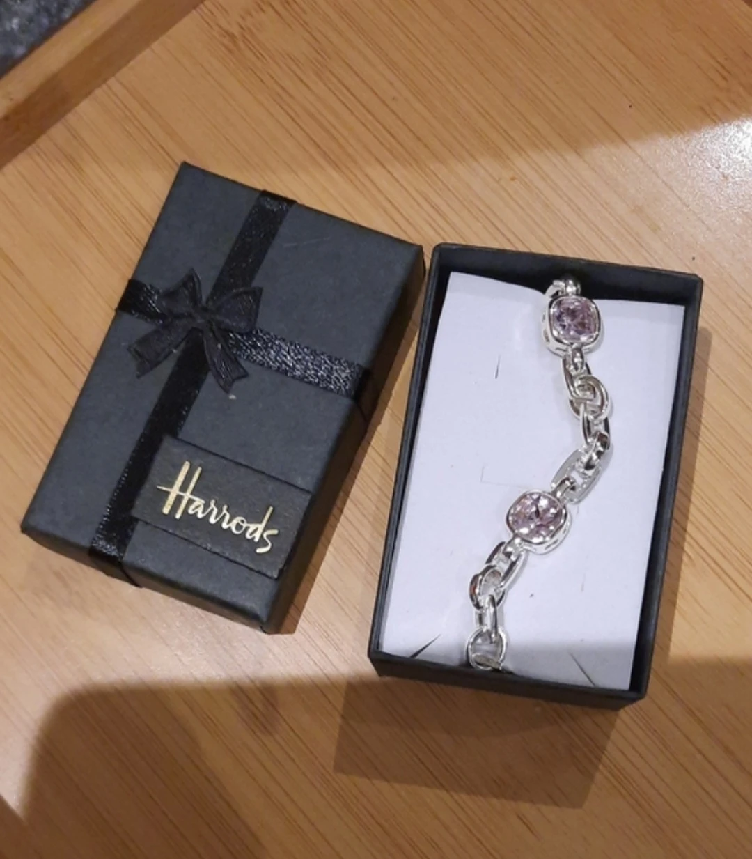 AUTHENTIC HARROD'S LONDON pink CZ Tennis Bracelet - photo 2