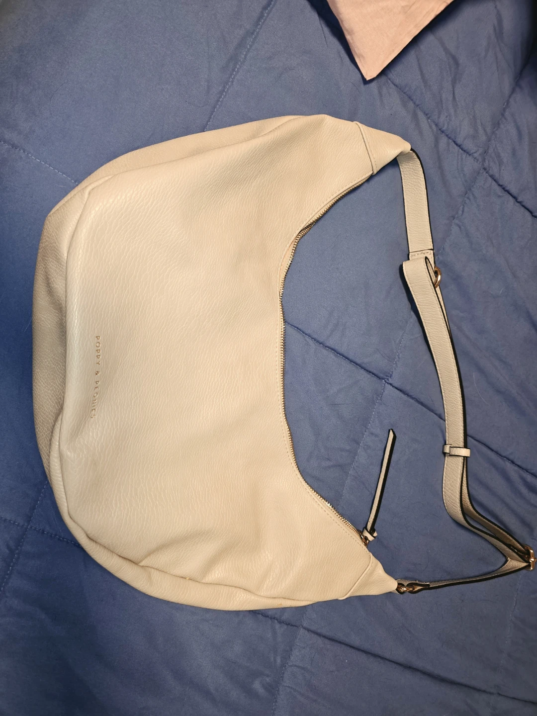 Poppy & Peonies Fog Hobo Handbag