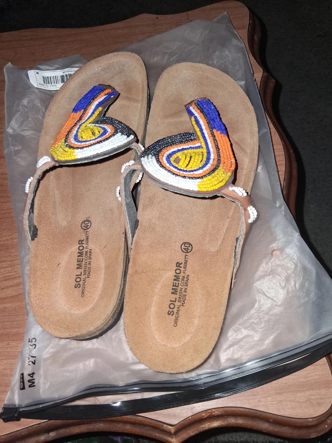 SOL MEMOR Women's Beaded Sandals Size 40