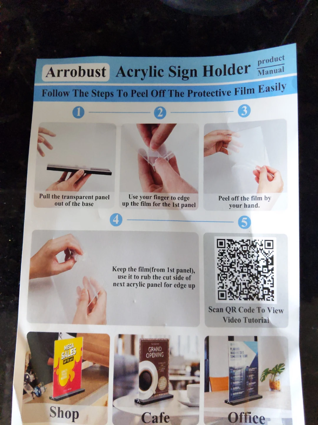 $12 (reg. $26) Arrobust Acrylic Sign Holders (5"x7") - 6 Pack - photo 2