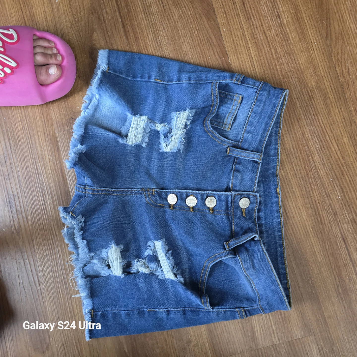 Distressed Denim Jean Shorts