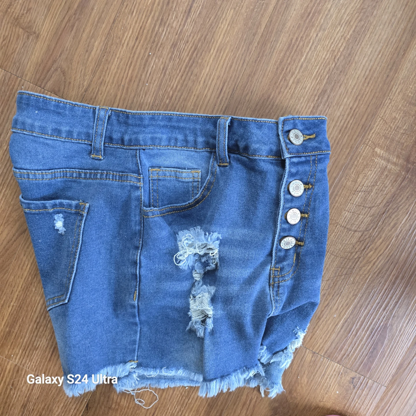 Distressed Denim Jean Shorts - photo 3